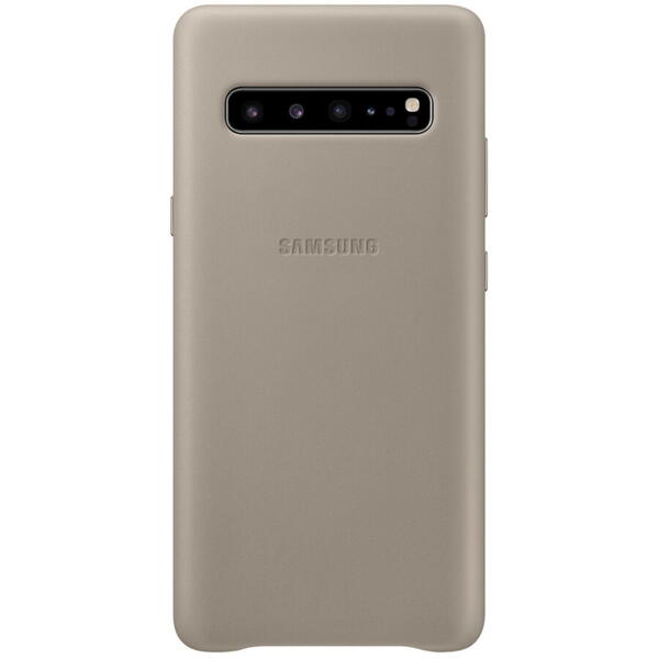 Husa Leather Cover pentru Samsung Galaxy S10 5G Grey EF-VG977LJEGWW