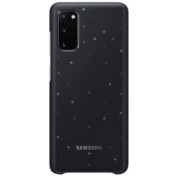 SAMSUNG EF-KG980CB Carcasă din plastic din fabrică (ultra-subțire, funcție de apel și mesaj, iluminare LED) neagră [Samsung Galaxy S20 (SM-G980F)]