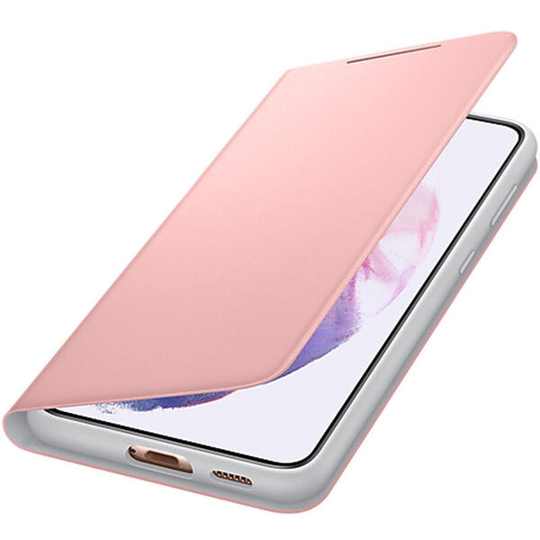 Husa de protectie tip stand Book Smart LED View Pink pentru Samsung Galaxy S21 Plus
