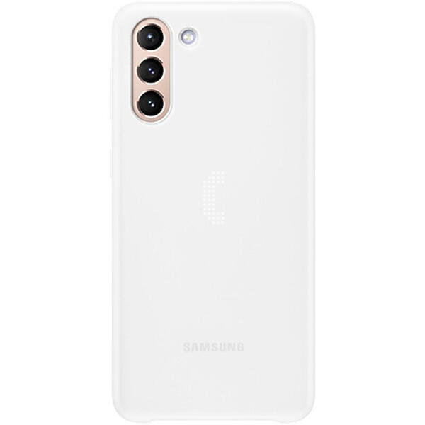 Protectie spate LED Cover Alb pentru Samsung  Galaxy S21 Plus