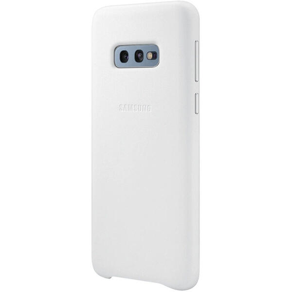 Protectie pentru spate Leather Alb pentru Samsung   Galaxy S10e