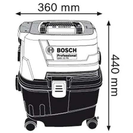 Aspirator profesional Bosch, GAS 15 CP, 1100 W, 10L, Negru / Albastru