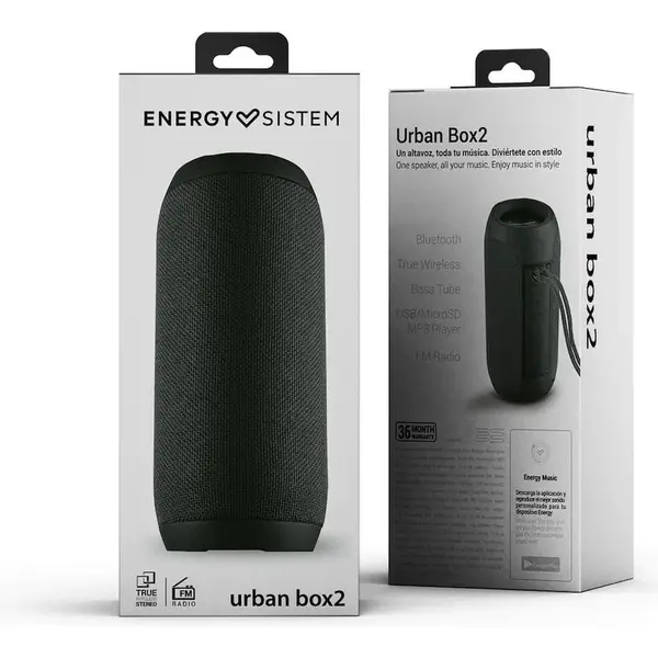Boxa portabila Energy Sistem Urban Box 2, Bluetooth, 10W, Radio, Negru