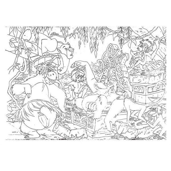 LISCIANI Puzzle de colorat - Cartea junglei (108 piese)