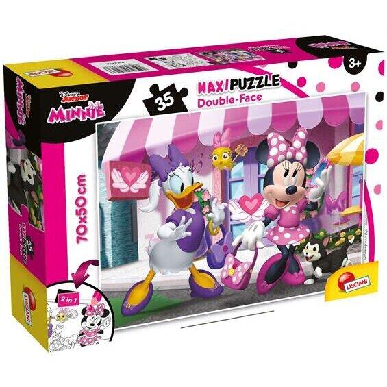 LISCIANI Puzzle de colorat maxi - Minnie si Daisy la cumparaturi (35 piese)
