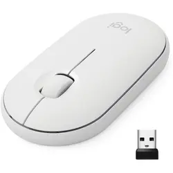 Mouse wireless Logitech Pebble M350, Alb