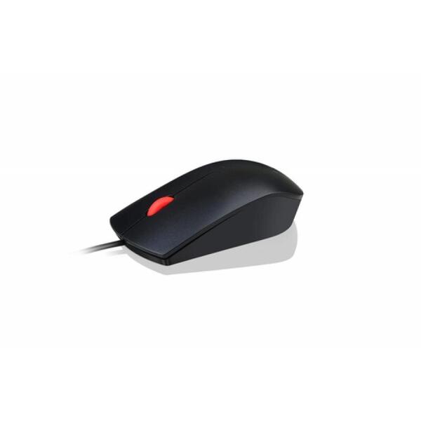 Mouse Lenovo Essential, Negru / Rosu, USB, 1600 dpi