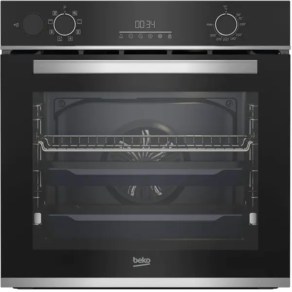 Cuptor incorporabil Beko BBIS13300XMSE, Electric, Autocuratare catalitica, 72 l, Clasa A+, AeroPerfect, Grill, 3D Cooking, Steam Assisted Cooking, Steam Shine Cleaning, SoftClose, Negru