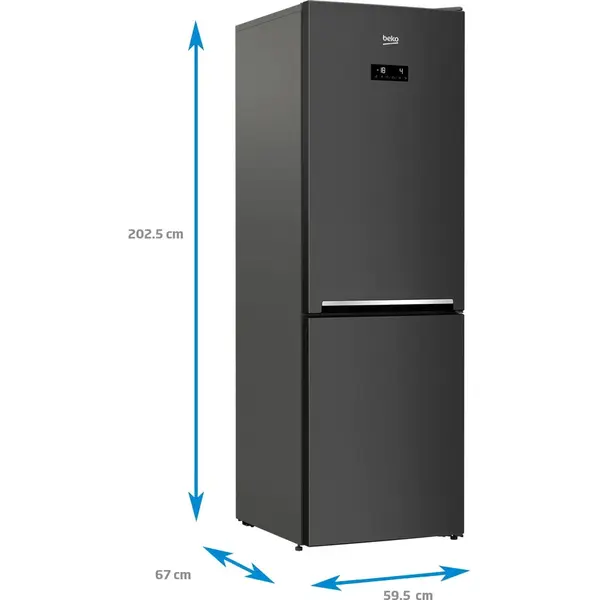 Combina frigorifica Beko RCNA406E40ZXBRN, HarvestFresh, NeoFrost Dual Cooling, 362 L, Compartiment 0°C, Suport sticle, Clasa E, H 203 cm, Dark Inox