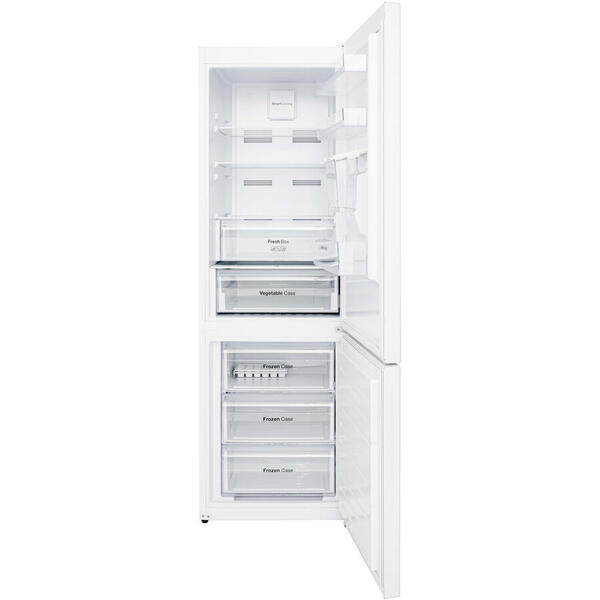Combina frigorifica Daewoo RN-308RDQW-1, 331 L, Clasa E, No Frost, Smart Cooling, Dispenser apa, Alb