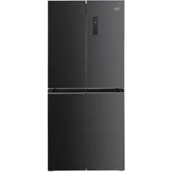 Side by side Beko GNO4031GS, 401l, Clasa E, NeoFrost Dual Cooling, Compresor Prosmart Inverter, Display touch, H 180 cm, Sticla Antracit