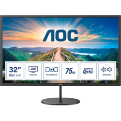 Monitor LED IPS AOC Q32V4, 31.5" Quad HD, 75Hz, AdaptiveSync, Flicker Free, negru