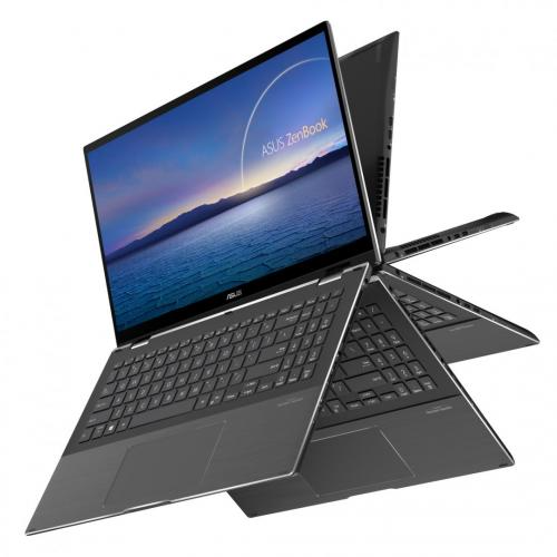 Laptop 2 in 1 ASUS ZenBook Flip 15, Intel Core i7-11370H, 15.6inch Touch, RAM 16GB, SSD 1TB, nVidia GeForce GTX 1650 Max-Q 4GB, Windows 10 Pro, Gri