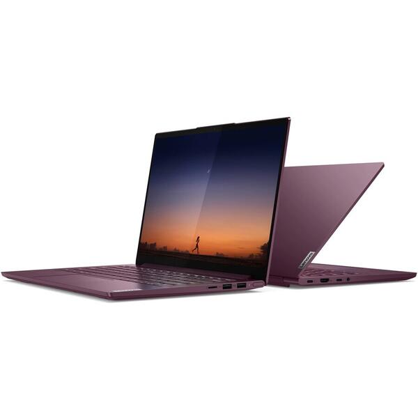Laptop Lenovo Yoga Slim 7 14ITL05, Intel Core i7-1165G7, procesor 2.8 GHz, 14 inch, Full HD, 16GB, SSD 512GB, Intel Iris Xe Graphics, Windows 10 Home, Violet