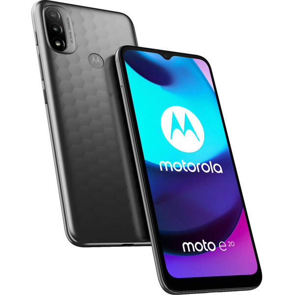 Telefon mobil Motorola Moto E20, Dual SIM, 32GB, 2GB RAM, 4G, Graphite Grey