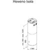 Hota tip insula Globalo Heweno Isola 39.1, 3 trepte de viteza, 620 m3/h, 39 cm, Negru