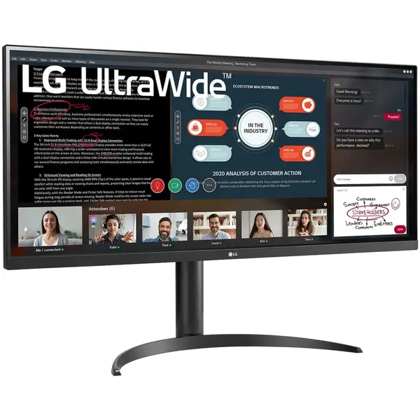 Monitor LED IPS LG 34'' Full HD, 60Hz, 5ms, sRGB 95% (Typ.), HDR10, AMD FreeSync™, HDMI, 34WP550-B