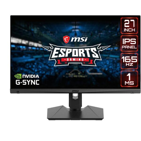 Monitor Gaming MSI Optix MAG274R2 Esport, 27", IPS, 165Hz, 1ms, Full HD, Compatibil NVIDIA G-Sync, ergonomic, USB-C, HDMI, DP