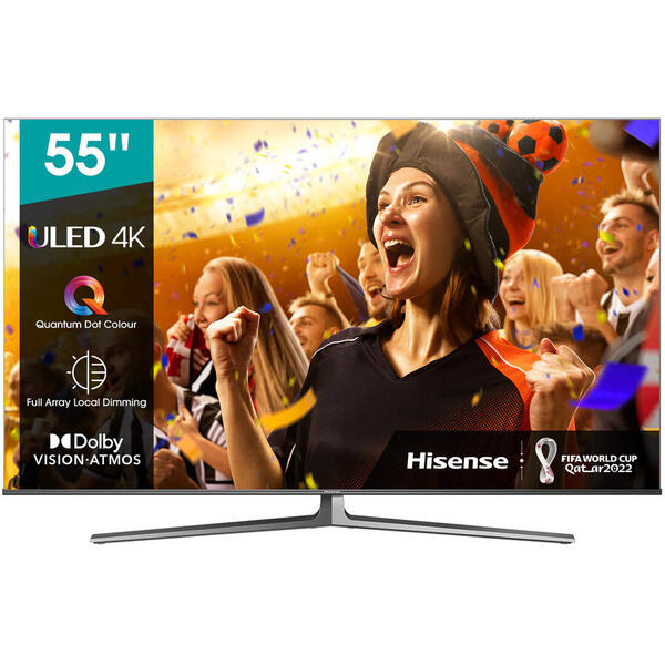 Televizor Hisense 55U8GQ, 139 cm, Smart, LED,  4K Ultra HD, Negru