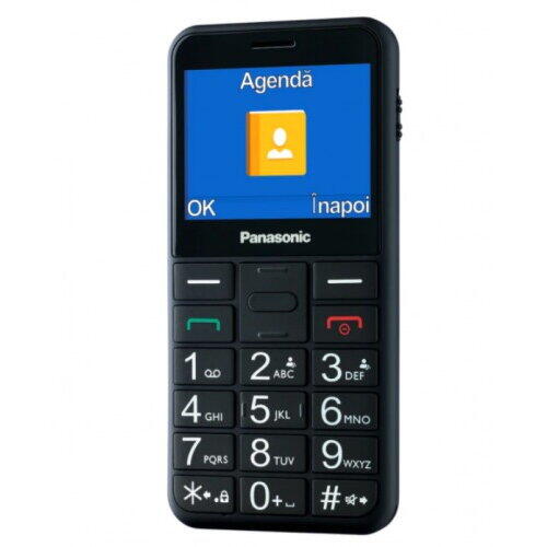 Telefon Mobil Panasonic KX-TU155 EXBN Single SIM, 2G, pentru seniori, buton SOS, Negru
