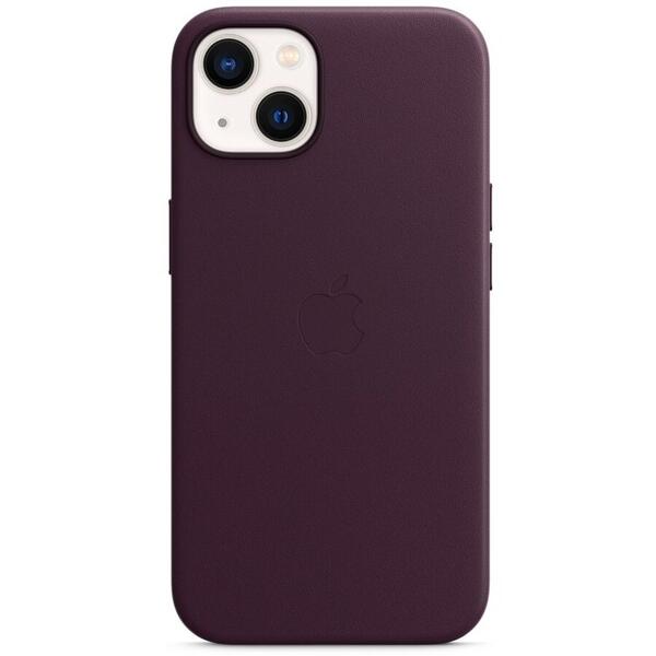Husa de protectie Apple cu MagSafe pentru iPhone 13, Piele, Dark Cherry