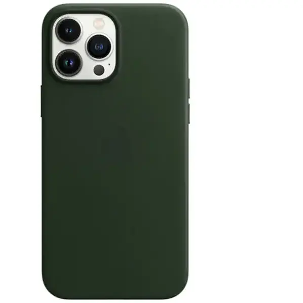 Carcasa Leather Case cu MagSafe pentru Apple iPhone 13 Pro Max, MM1Q3ZM/A, Sequoia Green