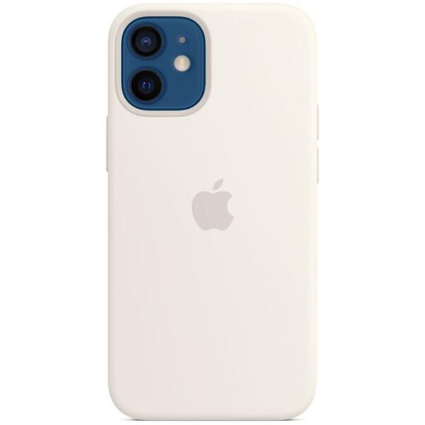 Husa de protectie Apple cu MagSafe pentru iPhone 12 Mini. Silicon, Alb