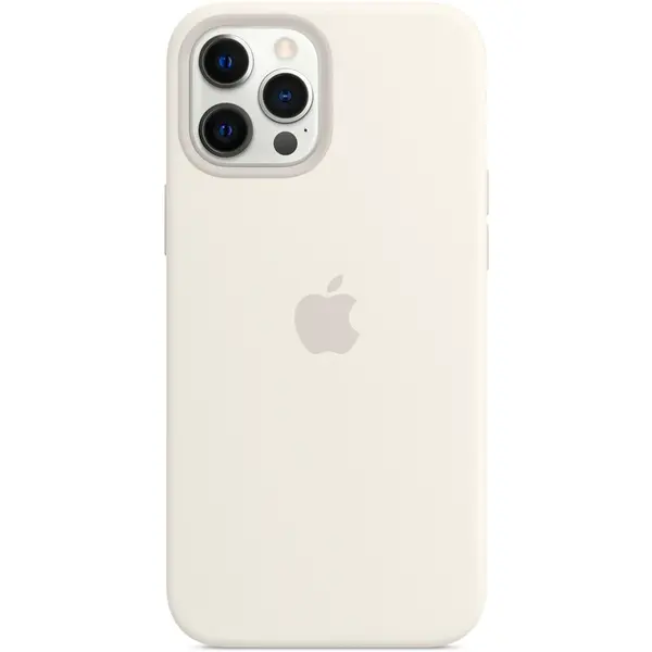 Husa de protectie Apple Silicone Case MagSafe pentru iPhone 12 Pro Max, White