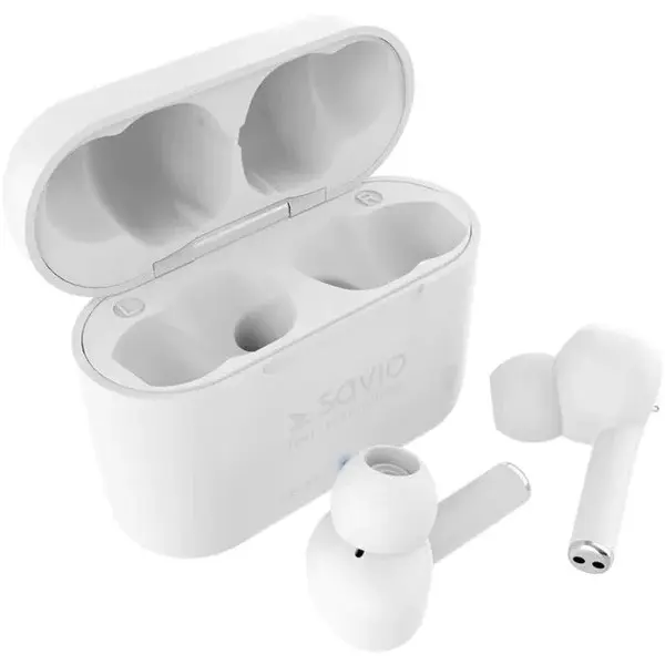 Casti Audio In-Ear, Savio TWS-07 PRO, True Wireless, Bluetooth 5.0, Alb