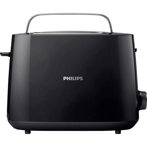 Prajitor de paine Philips HD2581/90, 830 W, 2 felii, 8 setari rumenire, Grill, Functie reincalzire si dezghetare, Negru