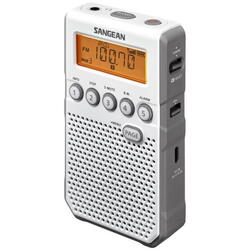 Sangean DT-800W  Radio de Buzunar cu Difuzor Digital, FM-RDS, Alb