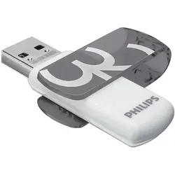 Memorie USB Flash Philips Vivid Edition, 32GB, USB 2.0, Gri /Alb