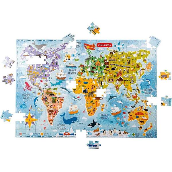 Puzzle Harta lumii, 168 piese, 98x68 cm Mimorello EK6668