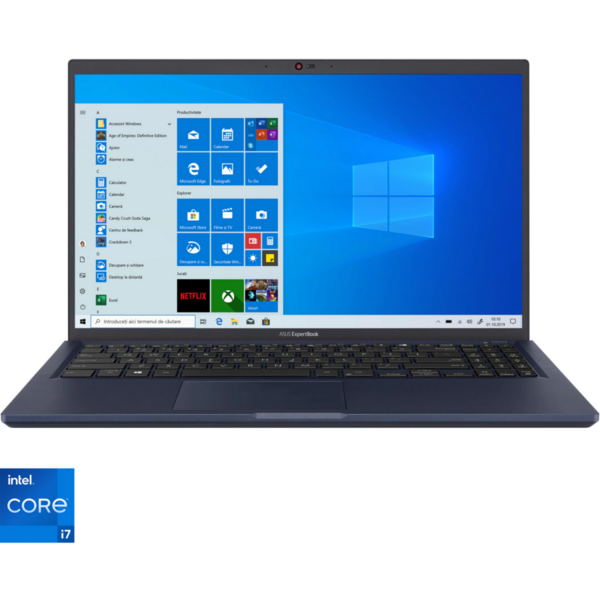 Laptop ASUS ExpertBook B1500CEAE cu procesor Intel® Core™ i7-1165G7, 15.6, Full HD, 16GB, 512GB SSD, Intel Iris X Graphics, Endless, Albastru