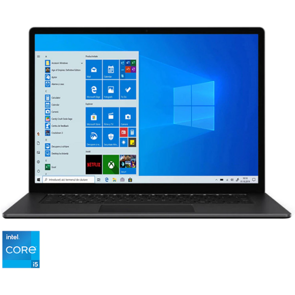 Laptop Microsoft Surface 4 cu procesor Intel Core i5-1145G7, 13.5, 16GB, 512GB SSD, Intel Iris Xe Graphics, Windows 10 Pro, Negru