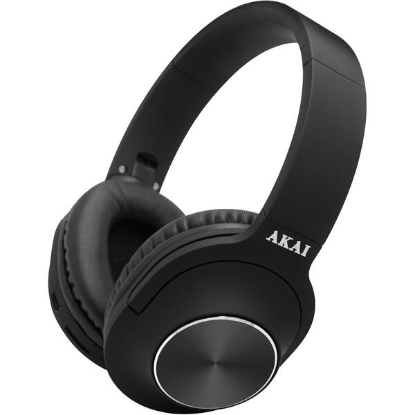 Casti Over-Ear Akai BTH-P23, Wireless, Bluetooth, Radio FM, Negre