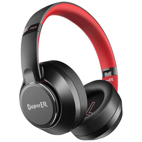 Casti hibride OneOdio S1 B, Bluetooth, anulare activa a zgomotului, Negru/Roșu