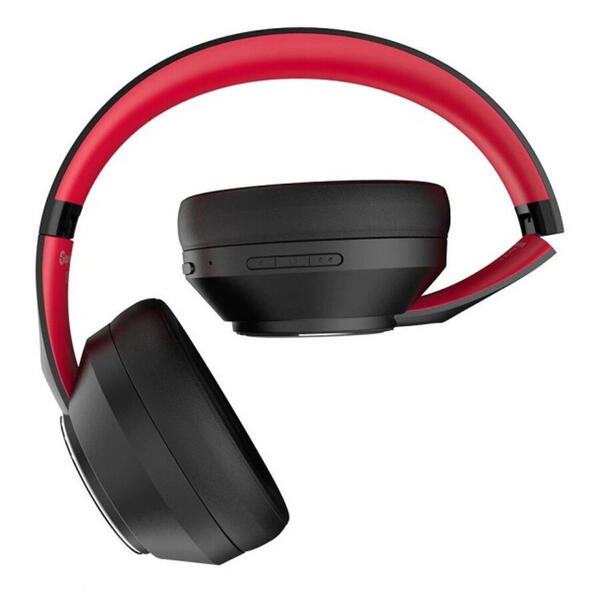 Casti hibride OneOdio S1 B, Bluetooth, anulare activa a zgomotului, Negru/Roșu