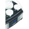 Masina Preparare iaurt si branza Cuisinart YM400E, 6 borcane, 2 borcane plastic, ecran LCD, control al temperaturii, alarma, Negru/Argintiu