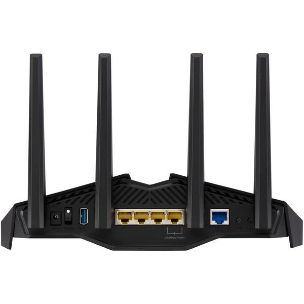 Router wireless gaming ASUS RT-AX82U, AX5400, Dual Band WiFi 6, 4 antene Wi-Fi, MU-MIMO, Negru