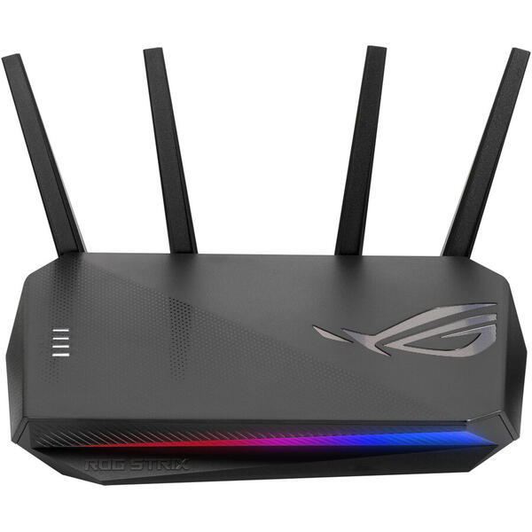 Router gaming wireless ASUS GS-AX5400, AX5400, WiFi 6, MU-MIMO, Mobile Game Mode, compatibil PS5, Instant Guard, Gear Accelerator, 6 antene Wi-Fi, Negru