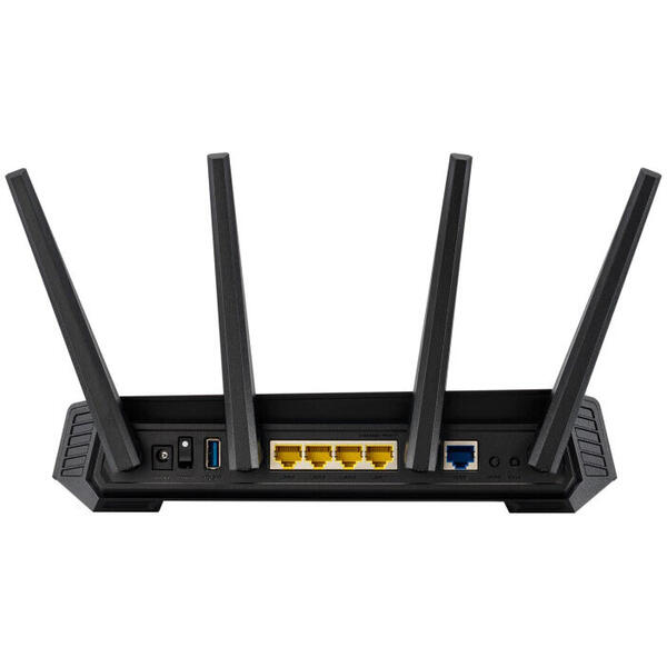 Router gaming wireless ASUS GS-AX3000, WiFi 6, MU-MIMO, Mobile Game Mode, compatibil PS5, Instant Guard, Gear Accelerator, 4 antene Wi-Fi