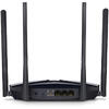 Router Wireless Mercusys MR70X Wi-Fi 6 Dual-Band Gigabit AX1800, OFDMA, MU-MIMO, Beamforming, Control Parental, WPA3, QoS, Mod Access Point, IPv6, Suport VPN, Negru