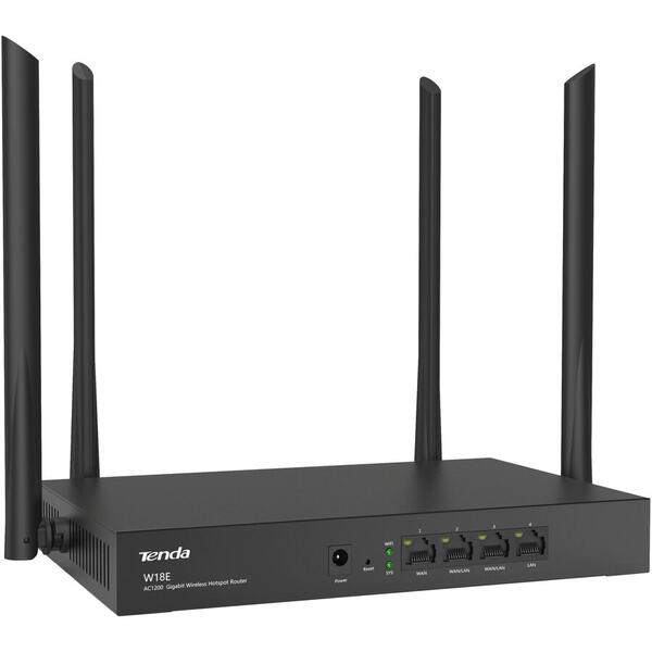 Router wireless Tenda Gigabit W18E Dual-Band, 2.4 / 5 GHz, 802.11 a/b/g/n/ac