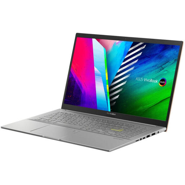 Laptop ASUS 15.6'' VivoBook 15 OLED M513UA, FHD, Procesor AMD Ryzen™ 5 5500U (8M Cache, up to 4.0 GHz), 8GB DDR4, 512GB SSD, Radeon, No OS, Hearty Gold
