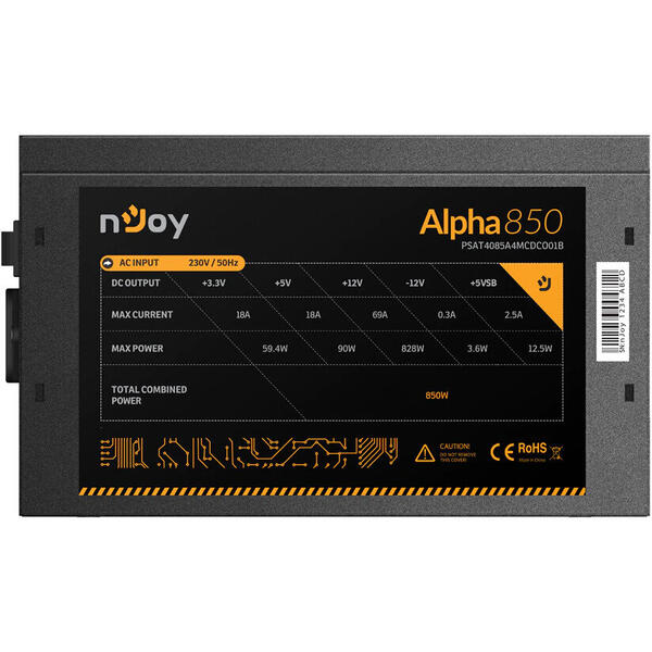 Sursa nJoy Alpha 850, 850W, 80+ Gold, Full Modulara, PFC Activ