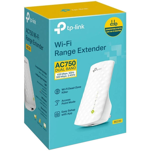 Range Extender Wi-Fi TP-Link AC750, Tehnologie OneMesh RE220