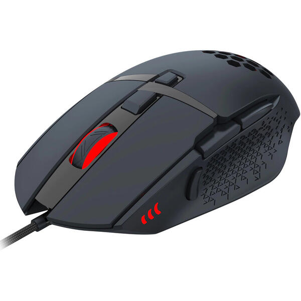 Mouse gaming Serioux Tobis, 6400dpi, 8 butoane, design ergonomic, negru