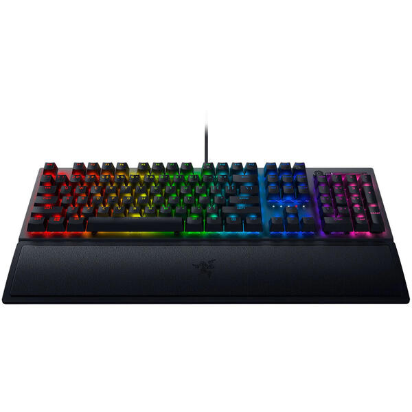 Tastatura gaming mecanica Razer BlackWidow V3, iluminare Chroma RGB, switch Razer Green, US Layout, Negru