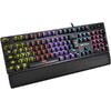 Tastatura gaming mecanica Serioux Valdis, Iluminare RGB, Switch Outemu blue, Palm rest Negru